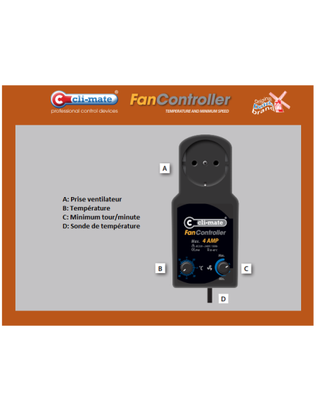 CLI-MATE FAN CONTROLLER 4A - Température + Vitesse