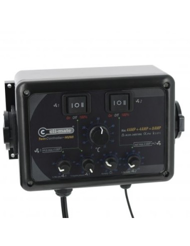 CLI-MATE TWIN CONTROLLER 4+4 AMP - HUMIDITÉ / TEMPÉRATURE / PRESSION NÉGATIVE