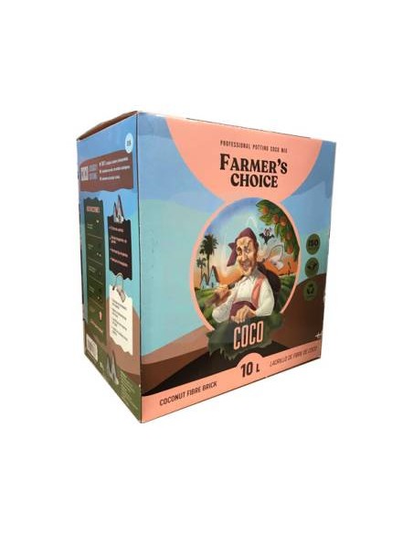 BRIQUE DE COCO COMPRESSÉE 10 LITRES - FARMER's CHOICE