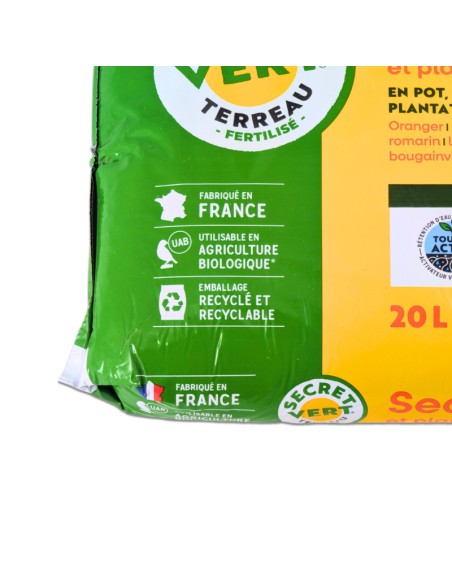 TERREAU AGRUMES & PLANTES MÉDITERRANÉENNES UAB 40L - SECRET VERT