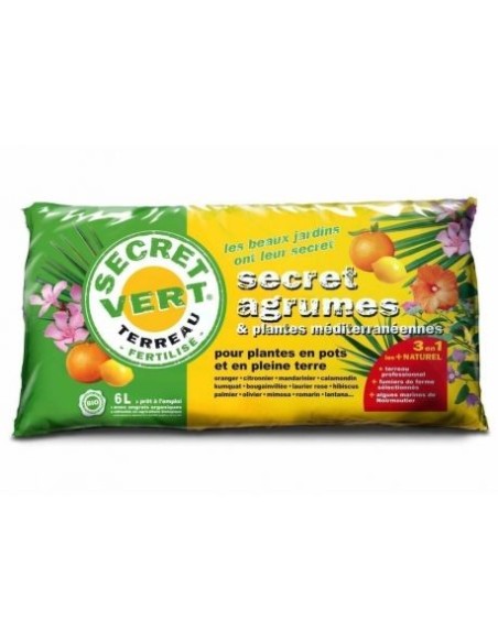 TERREAU AGRUMES & PLANTES MÉDITERRANÉENNES UAB 40L - SECRET VERT