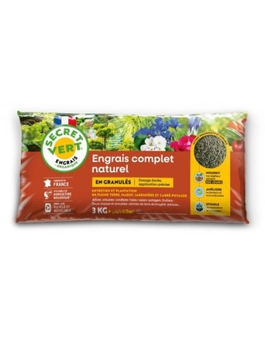 ENGRAIS COMPLET NATUREL UAB 3KG - SECRET VERT